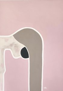 Girl with her head down